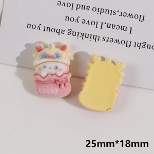 Détail de breloques en résine de dragon chanceux 25x18mm pour bricolage et pinces à cheveux