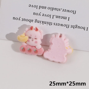 Détail d'accessoire dragon rose floqué avec lingot d'or pour DIY, dimensions 25mm x 25mm