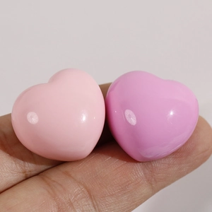 Glossy resin heart charms in pink and purple for DIY jewelry making and phone case decor