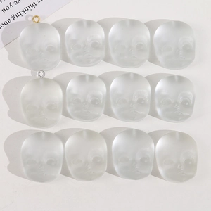Frosted Semi Transparent Baby Face Resin Charms Cute Doll Head Pendants For DIY Earring Phone Case Jewelry Making Accessories