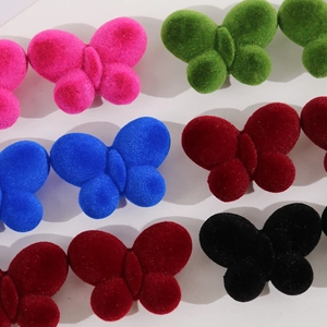 3D-Beflockte Acryl-Schmetterling Anhänger in bunten Farben für DIY Haarschmuck Zubehör