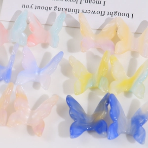 DIY resin butterfly charms with gradient watercolor effect for phone cases and accessories
