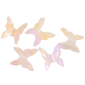 Five pieces of gradient purple and yellow resin butterfly DIY accessories for hair clips