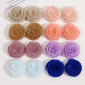 Soft Rabbit Fur Plush Flower Ball DIY Jewelry Accessories Handmade Craft Materials For Hair Clips Headwear Decorations