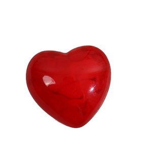 Accessoire en résine en forme de cœur rouge translucide avec finition brillante pour DIY