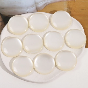 Large Round Pearlescent Resin Cabochon Flatback Imitation Shell Cat Eye Stone DIY Phone Case Hair Clip Jewelry Making Accessory