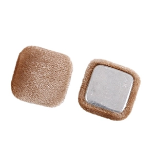 Bottoni quadrati da 18mm in peluche e metallo per gioielli fai-da-te e accessori