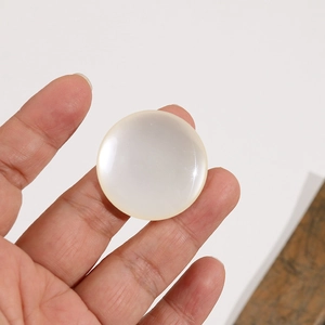 34mm round pearl white cat eye shell resin pendant for DIY jewelry and phone case making