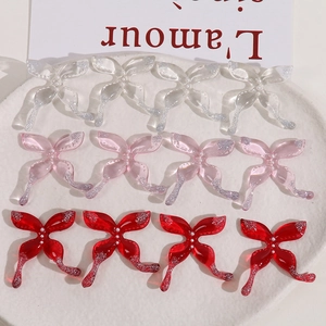 Vlinder Hars Patch DIY Sieraden Accessoires Met Nep Kunstparel En Glitter Voor Haarspeld Telefoonhoesje Decoratie Materiaal