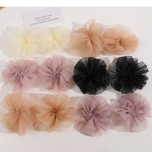 Large Mesh Flower Hair Accessories Organza Pleated Scrunchies Sweet Floral Hair Ties Elegant Korean Style Headwear For Women Daily DIY
