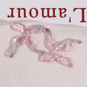 Roze ster resin bedeltjes met parels en zilveren glitter voor DIY sieraden en accessoires