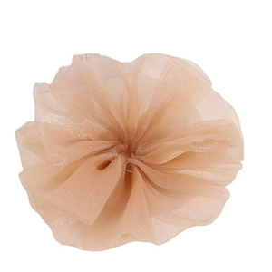 Champagne mesh pleated flower hair clip with sparkling texture for DIY hair accessories