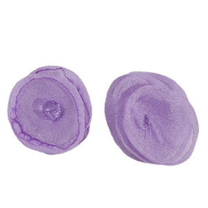 Delicate purple mesh flowers with layered petals and crystal beads for DIY hair accessories