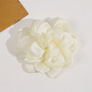 Elegant multi-layer cream silk camellia flower accessory for DIY hair clips or brooches