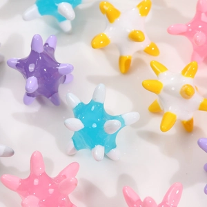 Colorful sea urchin style star beads for creative DIY earring and jewelry making