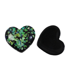 Sparkling sequin heart resin charms for DIY jewelry and phone case decoration