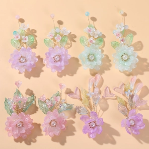 Breloques de Fleurs en Künstliche Perles de Verre Tissées à la Main Avec Queue de Sirène en Künstliche Perle Pour Accessoires de Coiffure DIY