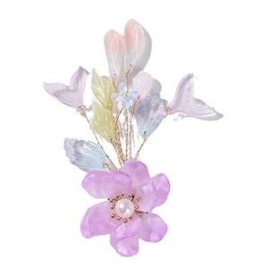 Accessoire de bijoux DIY fleur de perle violette dégradée et queue de sirène perlée