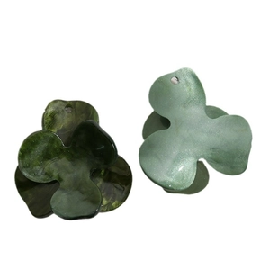 DIY Acrylic colorful clover flower accessories with marble texture for jewelry making