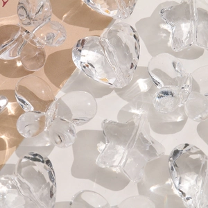 Transparent Acrylic Faceted Heart Star Butterfly Beads For DIY Jewelry Making Crafts Earrings Hair Accessories Materials