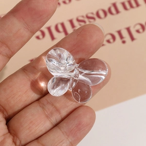 Faceted transparent butterfly acrylic beads for DIY handmade jewelry and hair accessories