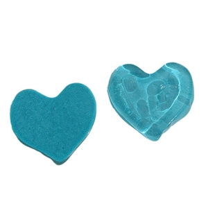 Blue heart-shaped resin DIY accessories with matte and water ripple transparent textures
