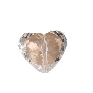 Transparent faceted heart crystal bead with center hole for DIY jewelry making