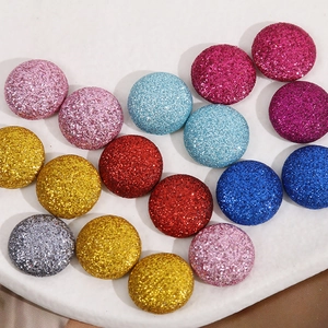 Cabochons dôme pailletés de 15 mm colorés pour boucles d'oreilles DIY