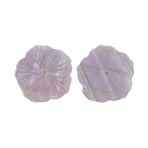 Abalorios florales blanco nacarado para joyas DIY con textura de pétalos para horquillas
