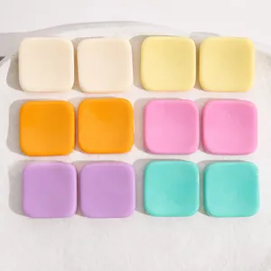 Glanzende Kleurrijke Geometrische Vierkante Hars Patches Minimalistische DIY Sieraden Accessoires Voor Telefoonhoesje Haarclips Oorbellen Knutselbenodigdheden