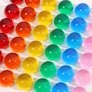 Macro de perles rondes en résine colorée semi-transparente 22mm pour accessoires DIY