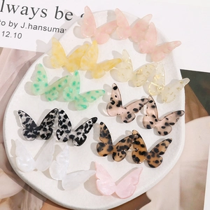 Vlinder DIY Bedeltjes Voor Sieraden Vlinder Hangers Voor Oorbellen Luipaardprint Plastic Hars Gepolijst