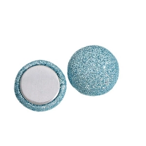Cabochon en métal pailleté bleu clair 15mm avec dos plat pour la création de bijoux