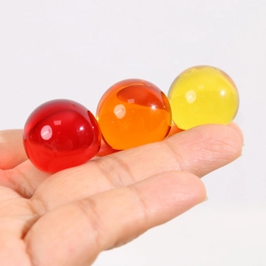 Trois perles rondes en résine translucide de 22 mm pour la création de bijoux DIY