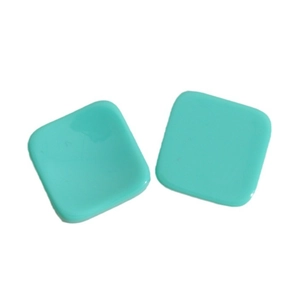 Glanzende mintgroene 20mm vierkante hars bedeltjes voor DIY-sieraden en telefoonhoesjes