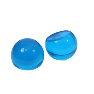 Paire de cabochons en résine bleue translucide de 22mm pour coques de téléphone et bijoux