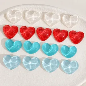 Ciondoli in resina a forma di cuore traslucido con effetto onda d'acqua per gioielli DIY