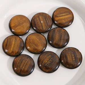 Perles rondes 24mm café foncé avec sable doré pour création de bijoux DIY et pendentifs