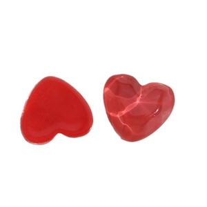 Ciondoli a cuore in resina rossa traslucida con texture a onde d'acqua per gioielli fai da te