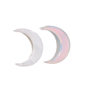 Pendentifs lune en acrylique effet marbre et holographique pour boucles d'oreilles