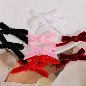 Handmade velvet ribbon bows in multiple colors for DIY hair clips and jewelry accessories