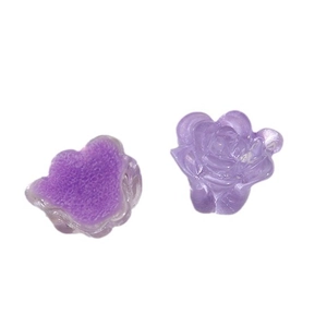 Translucent purple resin rose flower charms with flat back for DIY jewelry making