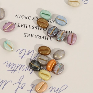 Kleurrijke acryl koffiebonen kralen met gouden lijnen voor DIY sieraden maken hobby