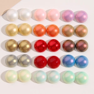 Colección de 30 perlas redondas de resina de 18mm con reverso plano para manualidades