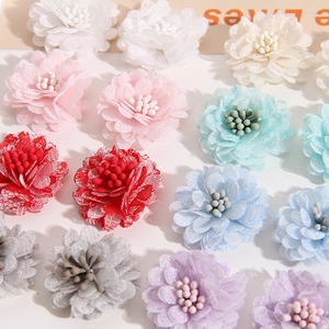 Handmade 3D multilayer mesh flower pendants for DIY jewelry and hair accessories