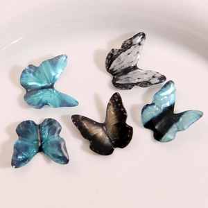 Vibrant gradient resin butterfly pendants with marble texture for DIY jewelry making