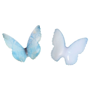 Blue glitter resin butterfly charms for DIY earrings and hair accessories set of two