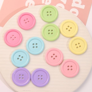 Bottoni rotondi a quattro fori in colori macaron per cucito fai-da-te e artigianato