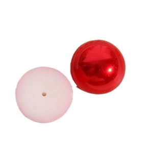 Cuenta de resina roja brillante de 18 mm con base redonda traslúcida para joyería artesanal