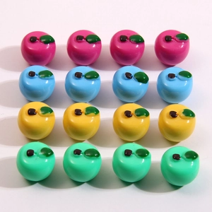 Miniature di mele 3D in resina colorata per fai da te in rosa blu giallo e verde menta